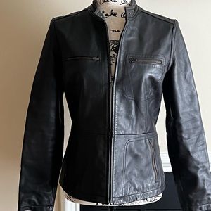 Scuba style leather jacket